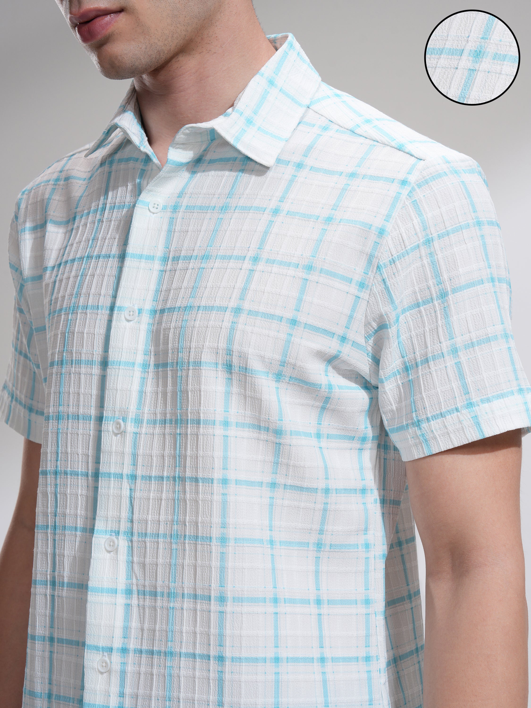 Highlander Men White Checked Regular Fit Casual Shirt - White - Image 5