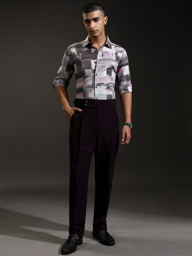 Highlander Men Grey Printed Regular Fit Casual Shirt - Grey - Image 2