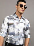 Highlander Men Grey Printed Regular Fit Casual Shirt - Grey - Image 1