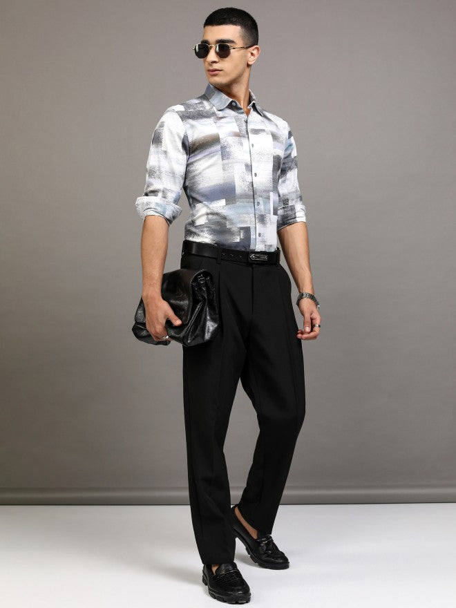 Highlander Men Grey Printed Regular Fit Casual Shirt - Grey - Image 2