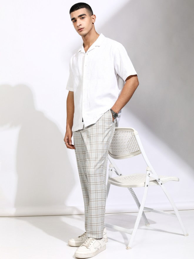 Highlander Men White Textured Relaxed Fit Casual Shirt - White - Image 2
