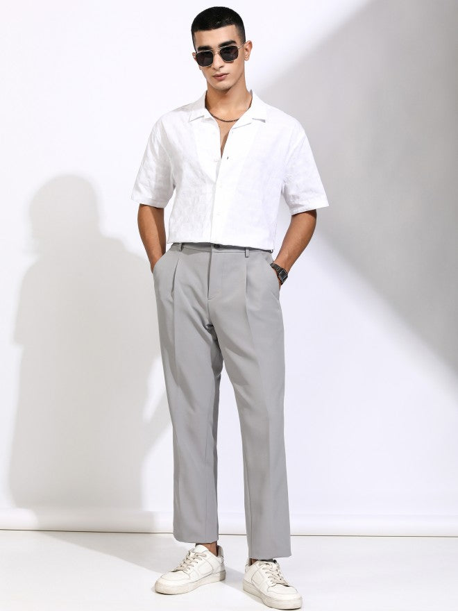 Highlander Men White Textured Relaxed Fit Casual Shirt - White - Image 2