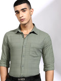 Highlander Men Olive Textured Regular Fit Casual Shirt - Olive - Image 1
