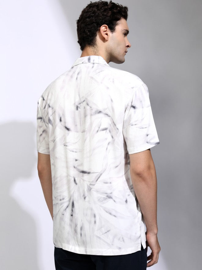Highlander Men White Printed Relaxed Fit Casual Shirt - White - Image 3