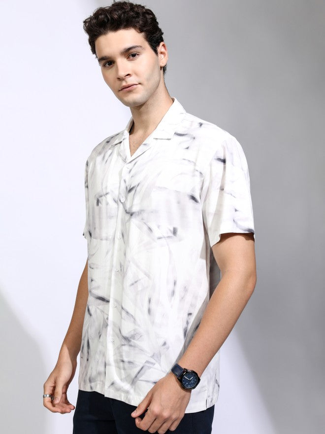 Highlander Men White Printed Relaxed Fit Casual Shirt - White - Image 4