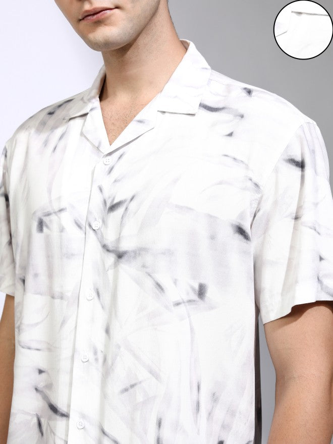 Highlander Men White Printed Relaxed Fit Casual Shirt - White - Image 5