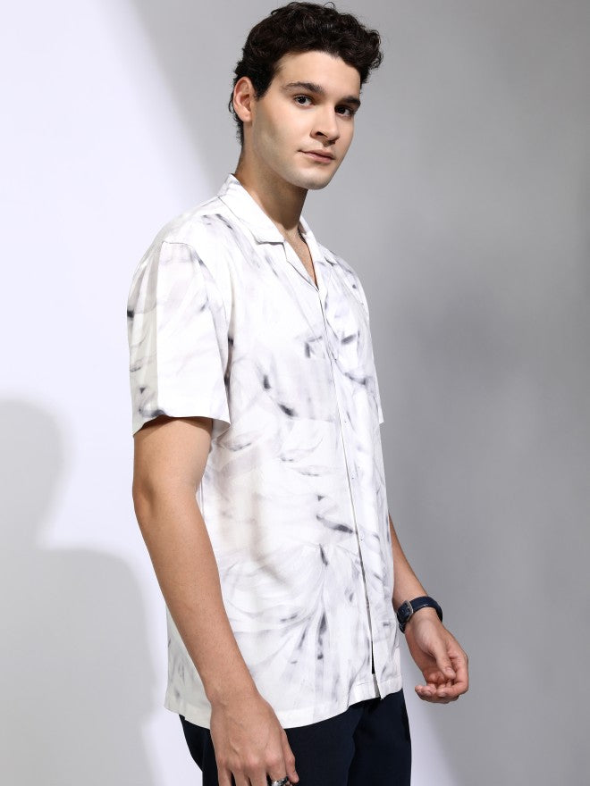 Highlander Men White Printed Relaxed Fit Casual Shirt - White - Image 6