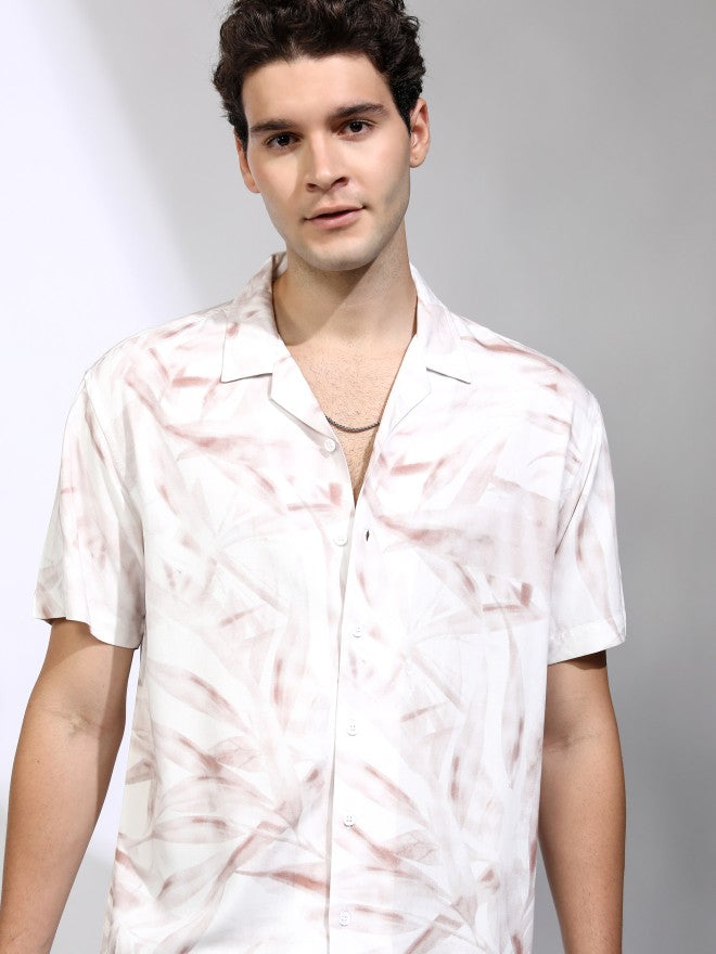 Highlander Men White Printed Relaxed Fit Casual Shirt - White - Image 1