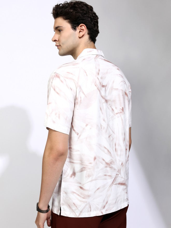 Highlander Men White Printed Relaxed Fit Casual Shirt - White - Image 3