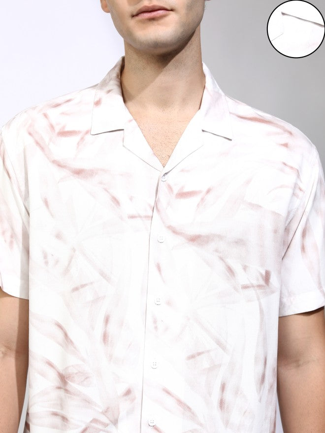 Highlander Men White Printed Relaxed Fit Casual Shirt - White - Image 5