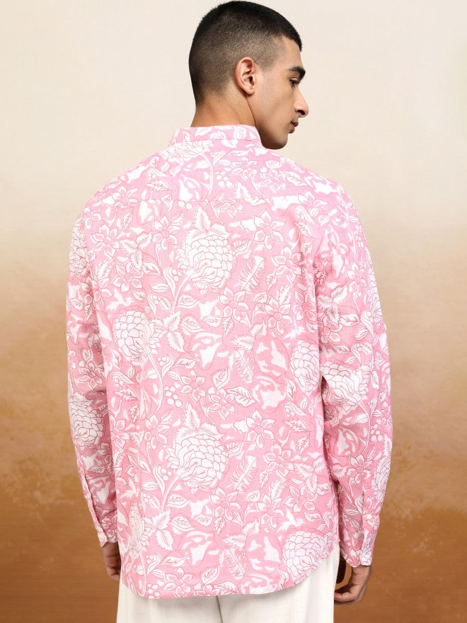 Highlander Men Pink Printed Relaxed Fit Casual Shirt - Pink - Image 3
