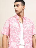 Highlander Men Pink Printed Relaxed Fit Casual Shirt - Pink - Image 1