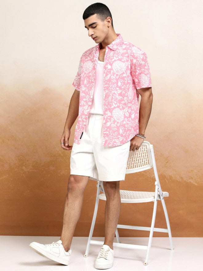 Highlander Men Pink Printed Relaxed Fit Casual Shirt - Pink - Image 2