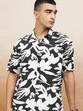 Highlander Men Navy Blue Printed Relaxed Fit Casual Shirt - Navy Blue - Image 1