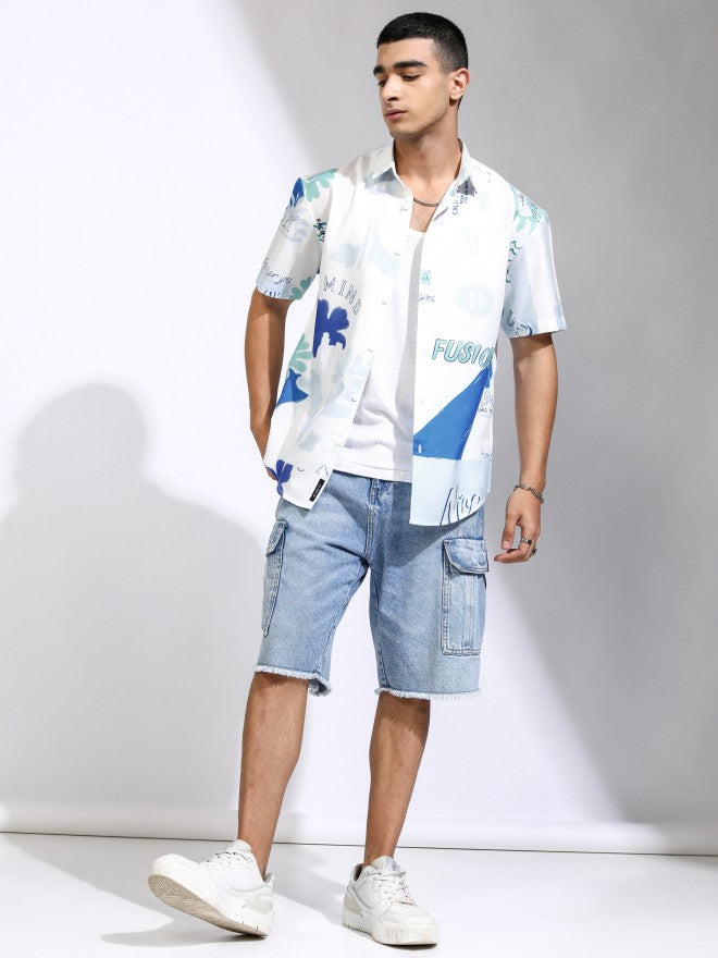 Highlander Men White Printed Relaxed Fit Casual Shirt - White - Image 2