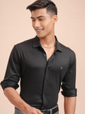 Highlander Men Black Solid Slim Fit Casual Shirt - Black - Image 1