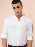 Highlander Men White Textured Relaxed Fit Casual Shirt - White - Image 1