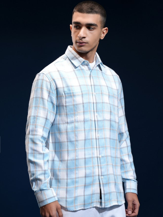 Highlander Men White Checked Relaxed Fit Casual Shirt - White - Image 6