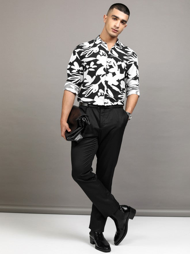 Highlander Men Black Printed Relaxed Fit Casual Shirt - Black - Image 2