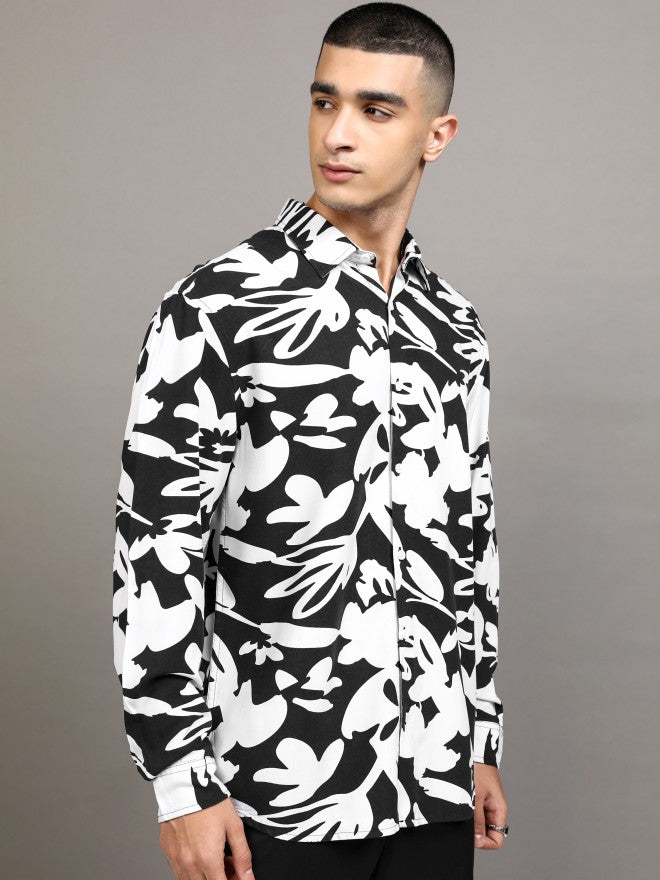 Highlander Men Black Printed Relaxed Fit Casual Shirt - Black - Image 6