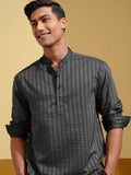 Highlander Men Black Striped Relaxed Fit Casual Shirt - Black - Image 1