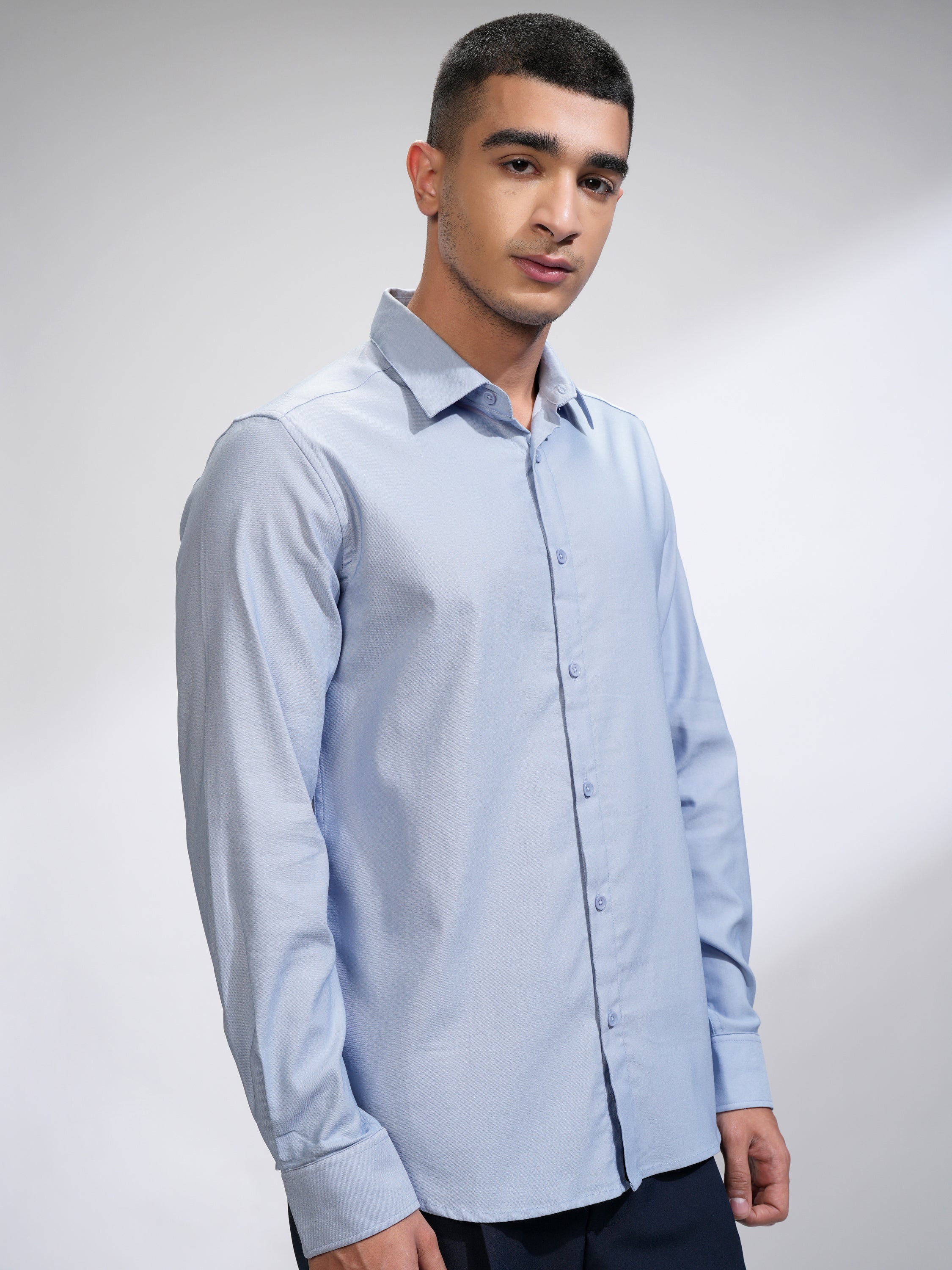 Highlander Men Lavender Solid Slim Fit Casual Shirt - Lavender - Image 6