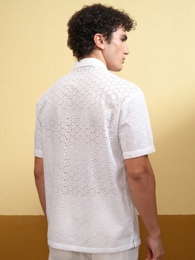 Highlander Men White Solid Relaxed Fit Casual Shirt - White - Image 3