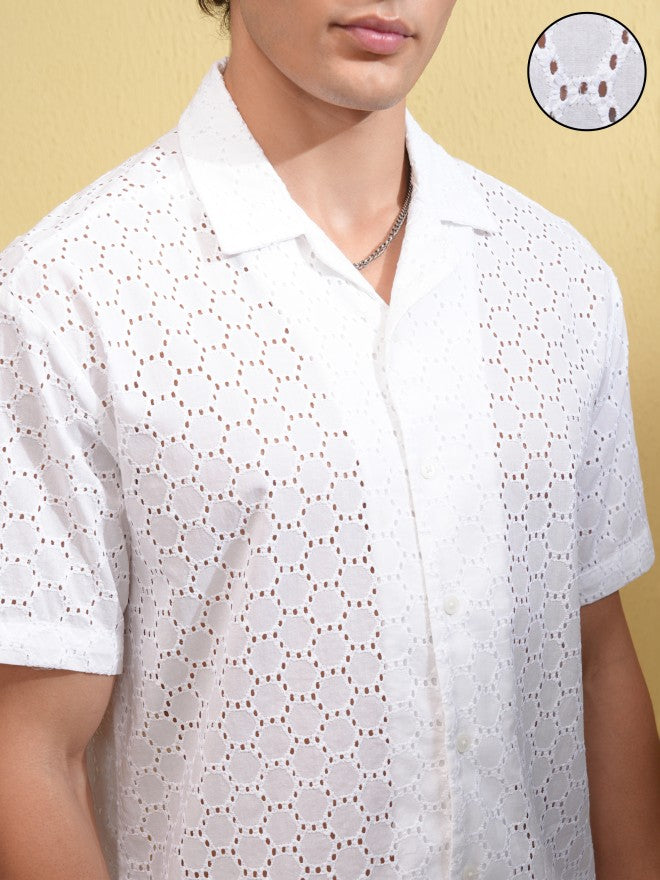 Highlander Men White Solid Relaxed Fit Casual Shirt - White - Image 5