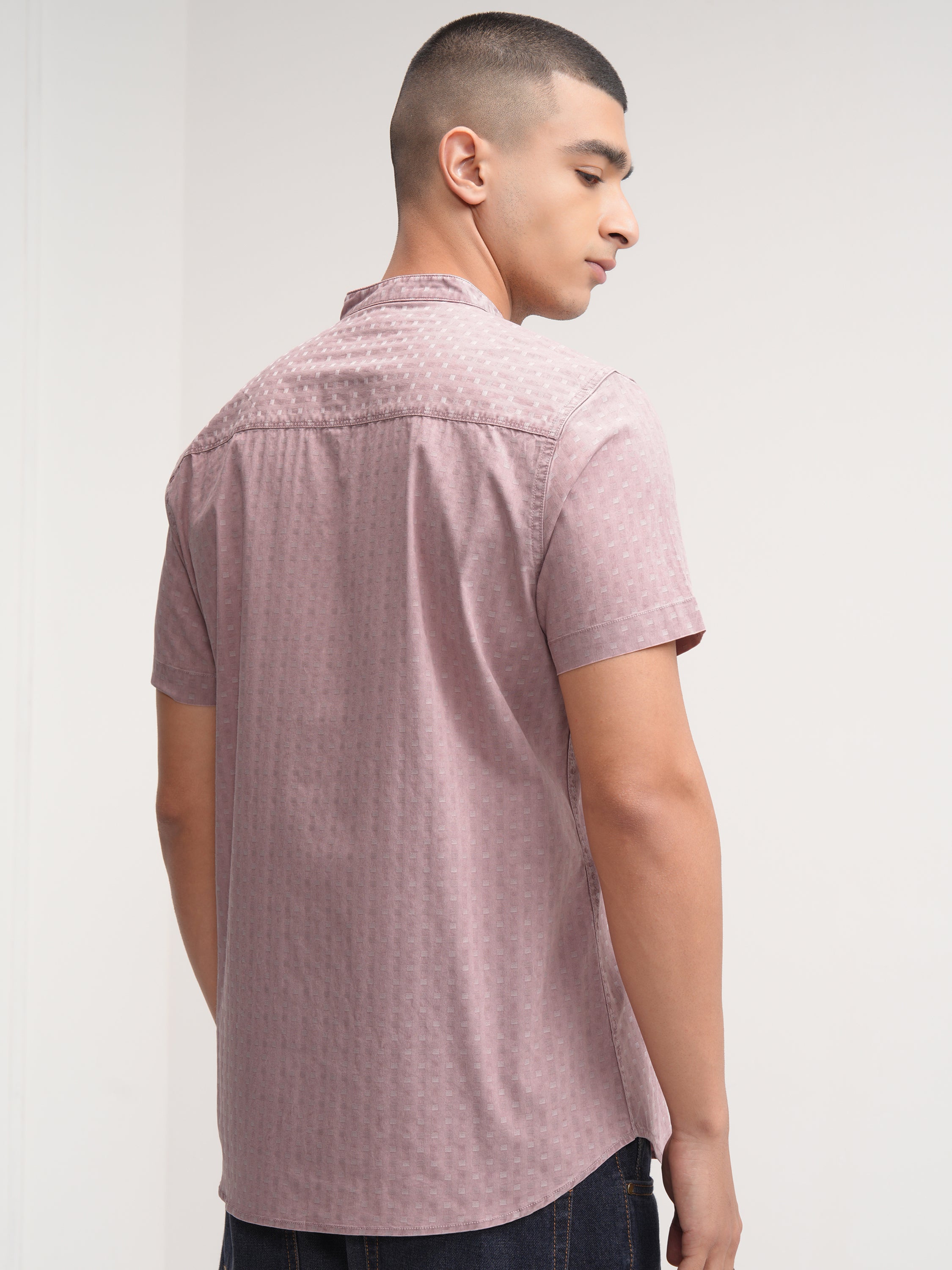 Highlander Men Pink Printed Slim Fit Casual Shirt - Pink - Image 3