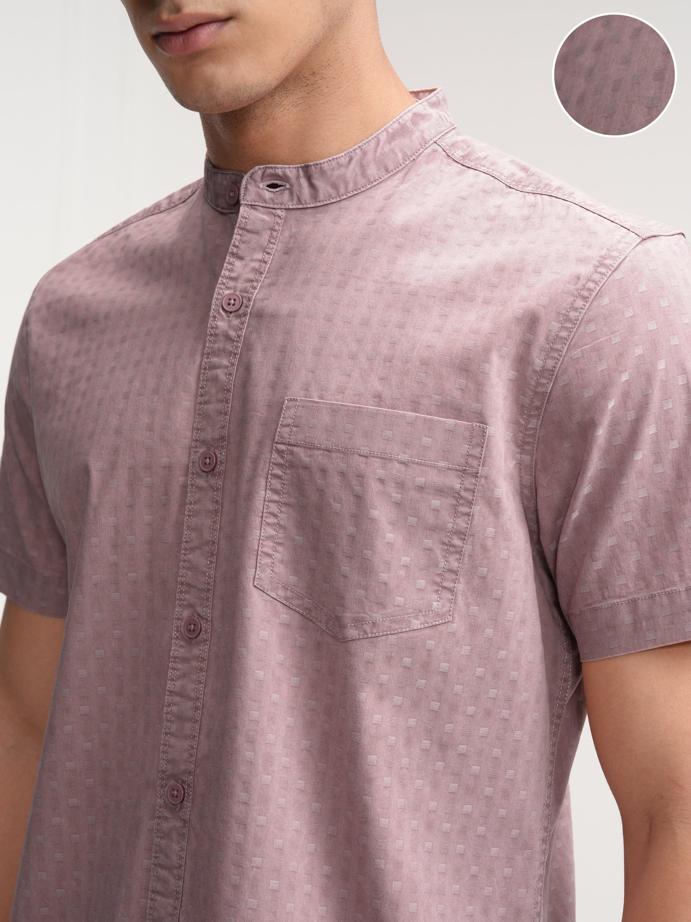 Highlander Men Pink Printed Slim Fit Casual Shirt - Pink - Image 5