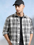 Highlander Men Grey Checked Relaxed Fit Casual Shirt - Grey - Image 1