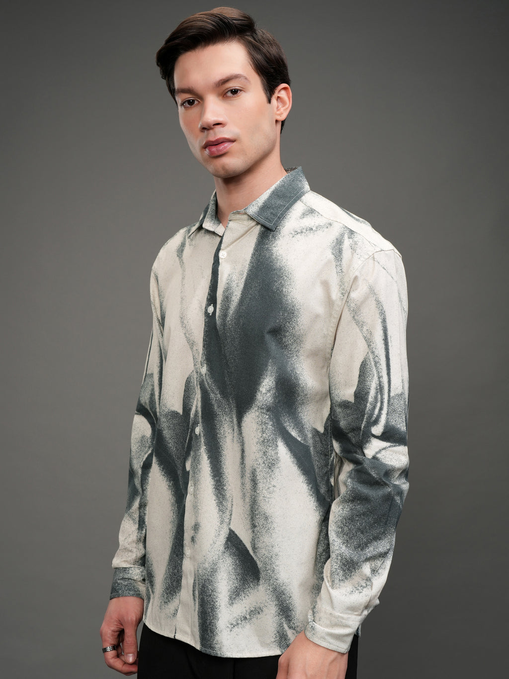 Highlander Men Cream Printed Relaxed Fit Casual Shirt - Cream - Image 4