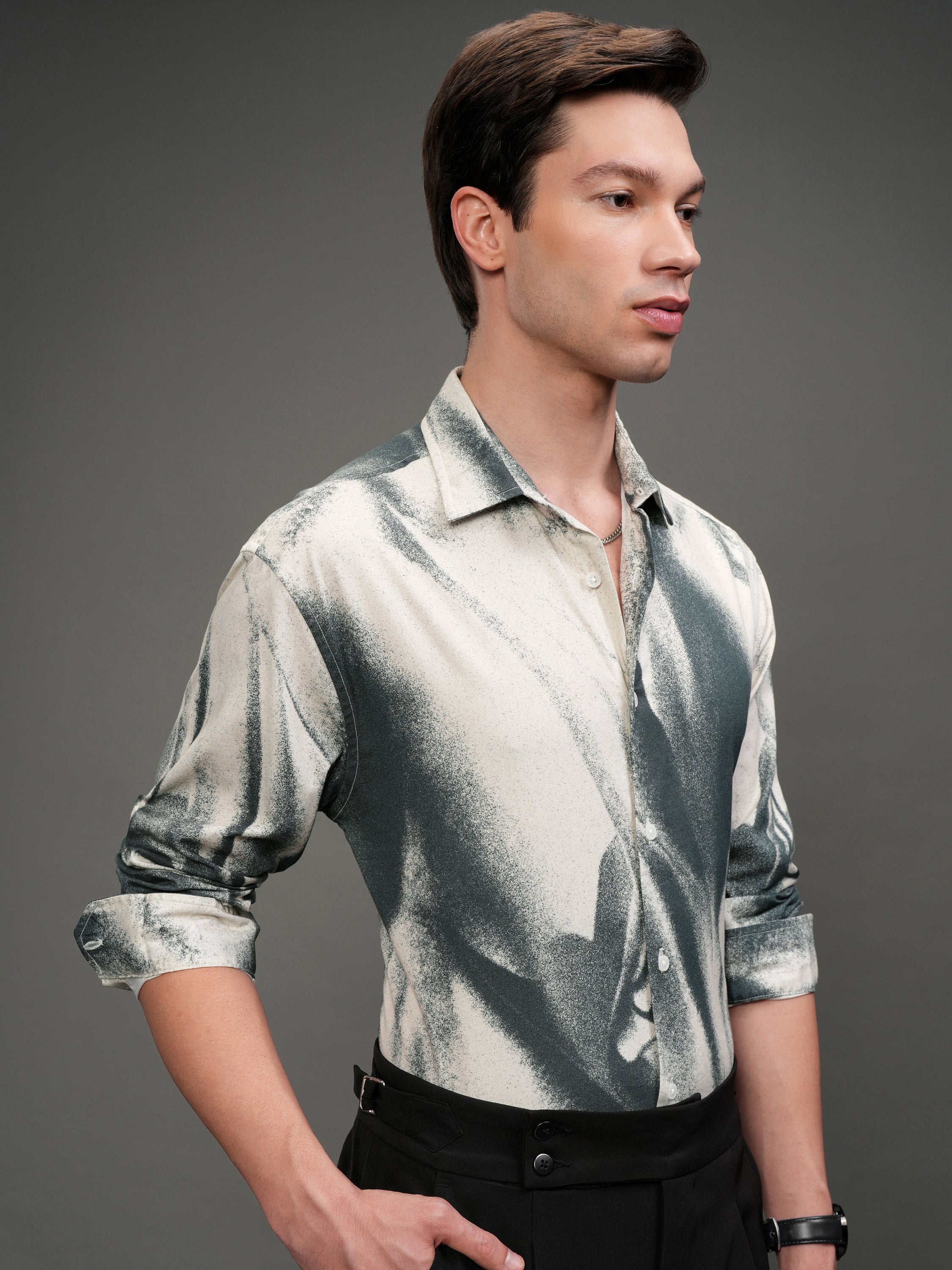 Highlander Men Cream Printed Relaxed Fit Casual Shirt - Cream - Image 6