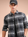 Highlander Men Black Checked Relaxed Fit Casual Shirt - Black - Image 1