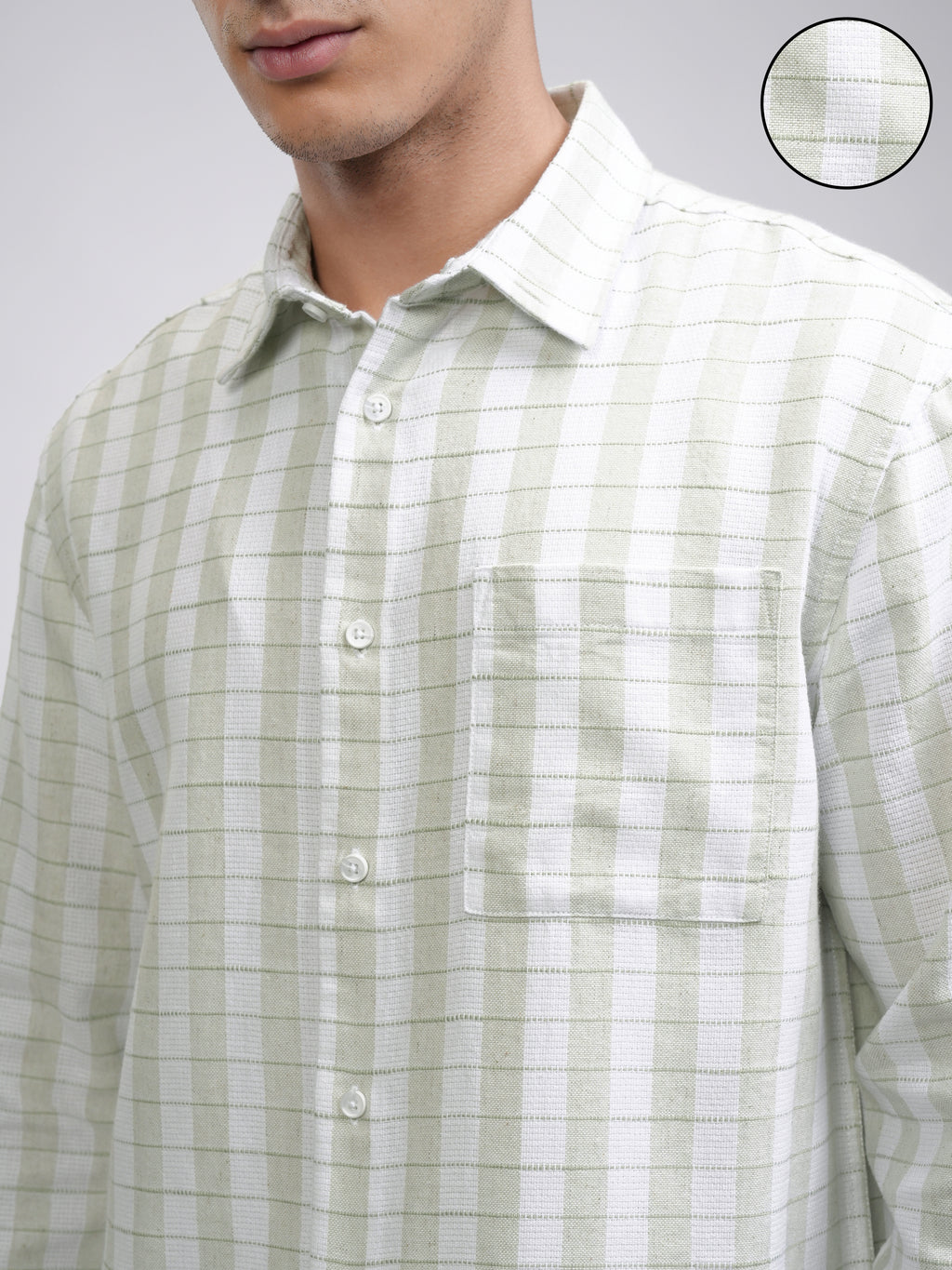Highlander Men White Checked Relaxed Fit Casual Shirt - White - Image 5