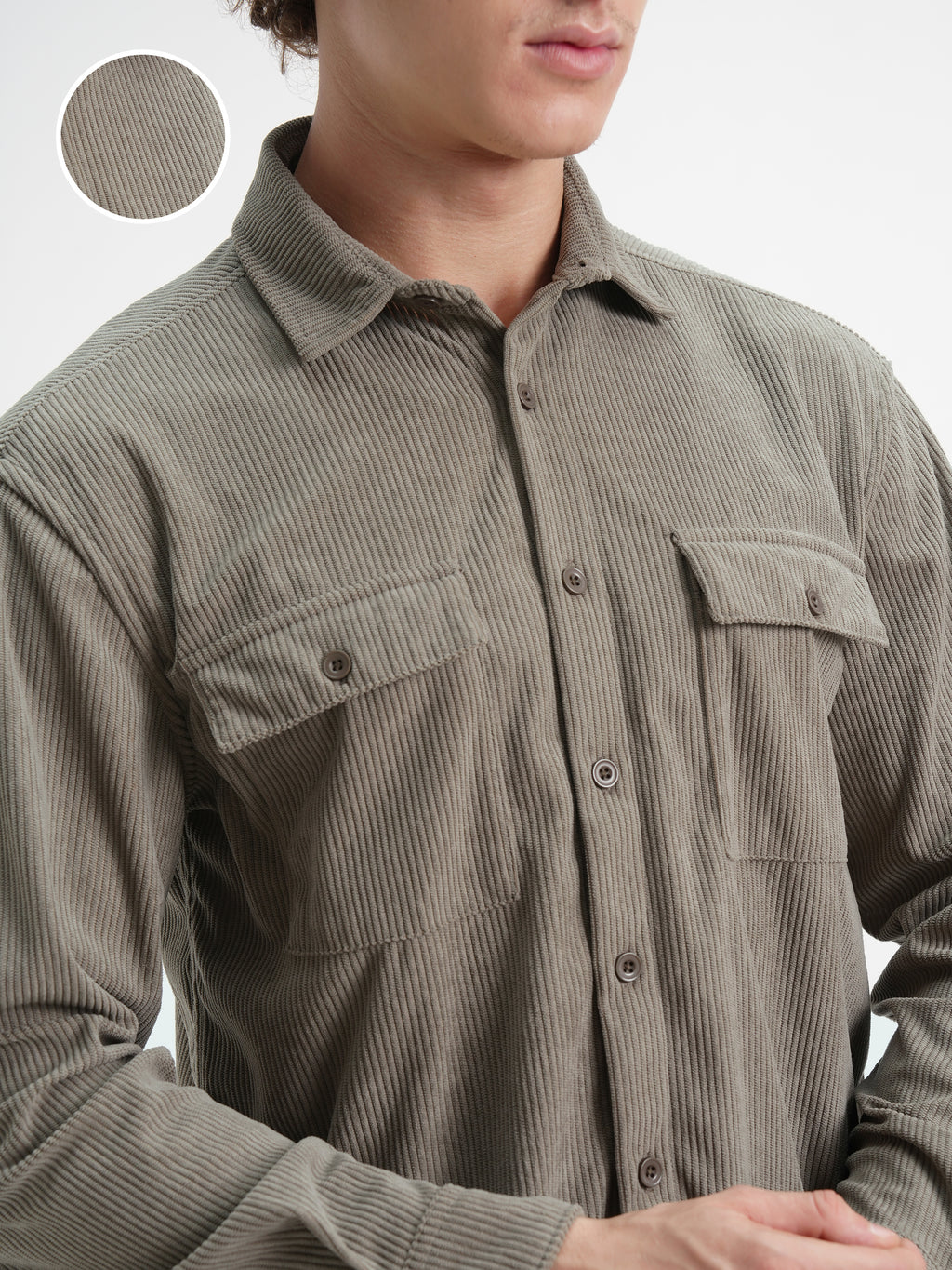 Highlander Men Grey Solid Relaxed Fit Casual Shirt - Grey - Image 5