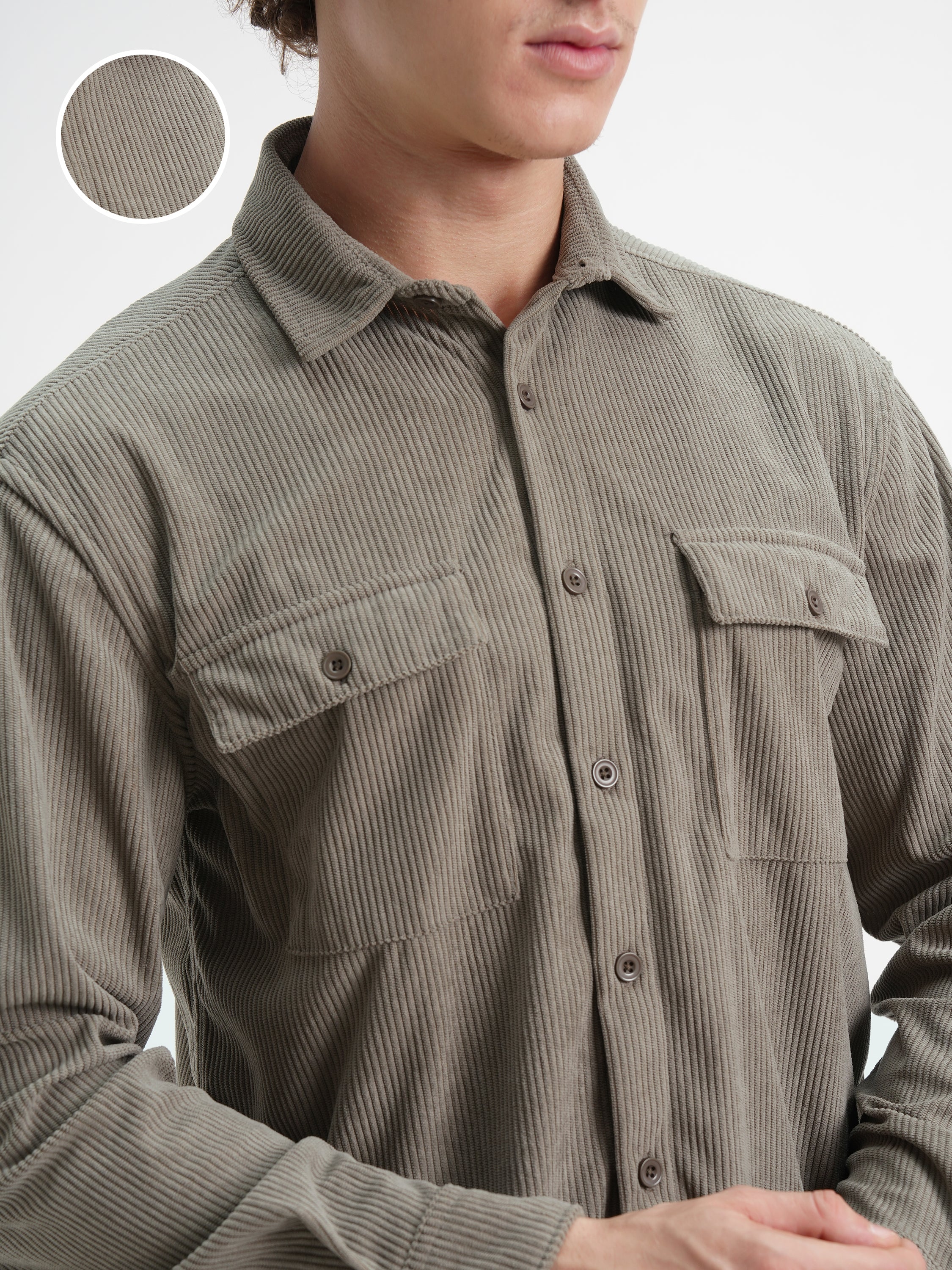 Highlander Men Grey Solid Relaxed Fit Casual Shirt - Grey - Image 5