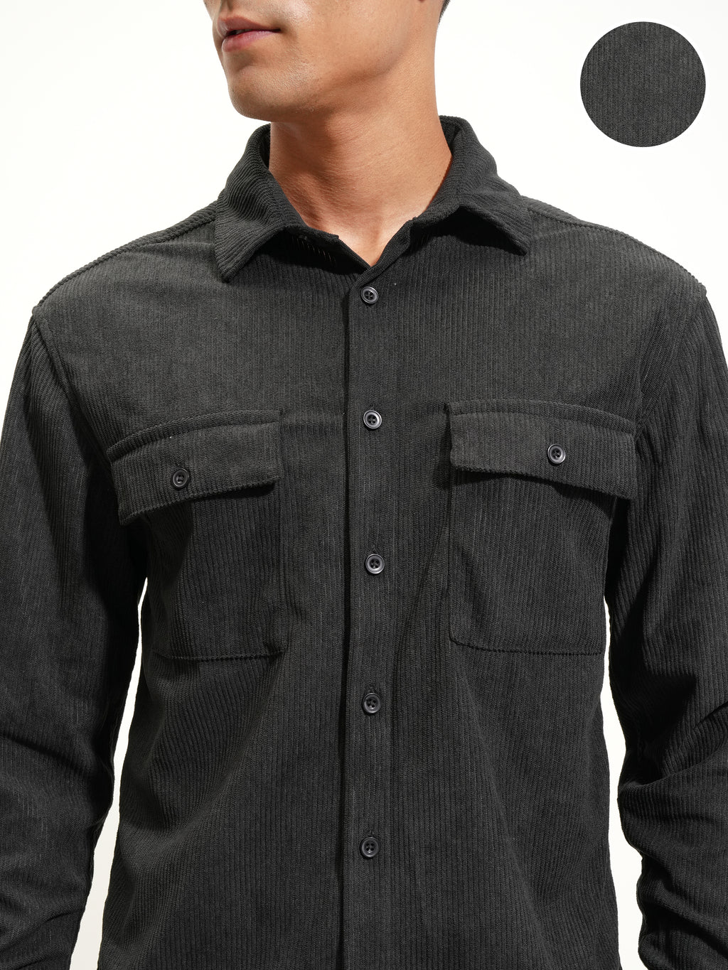 Highlander Men Black Solid Relaxed Fit Casual Shirt - Black - Image 5