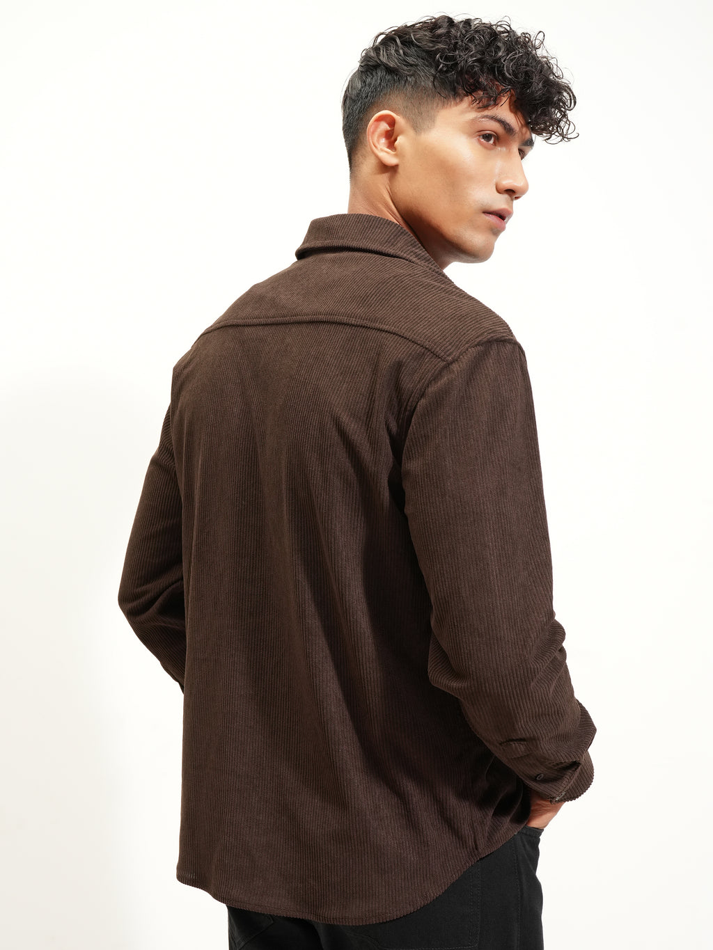 Highlander Men Brown Solid Relaxed Fit Casual Shirt - Brown - Image 3