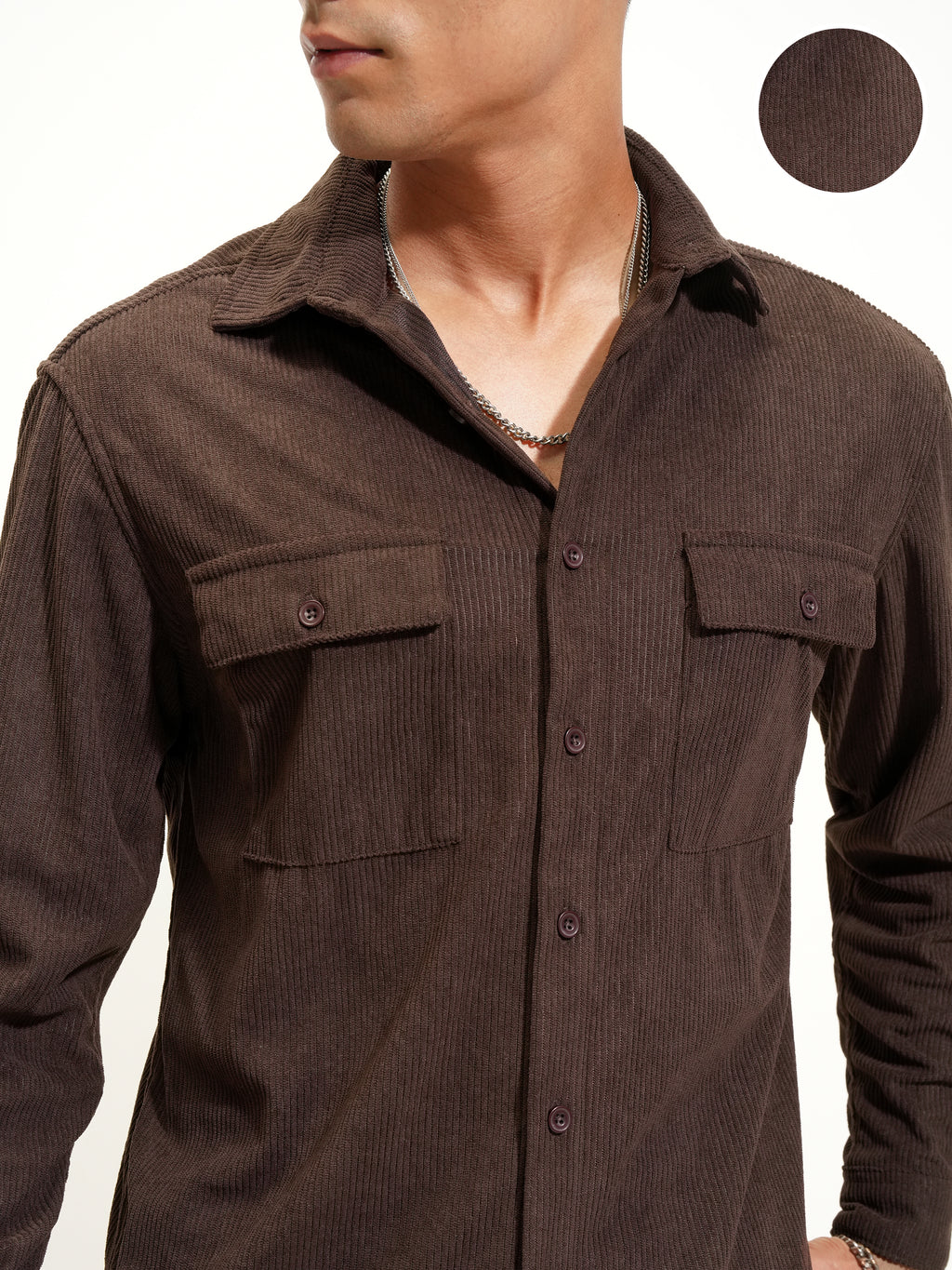 Highlander Men Brown Solid Relaxed Fit Casual Shirt - Brown - Image 5