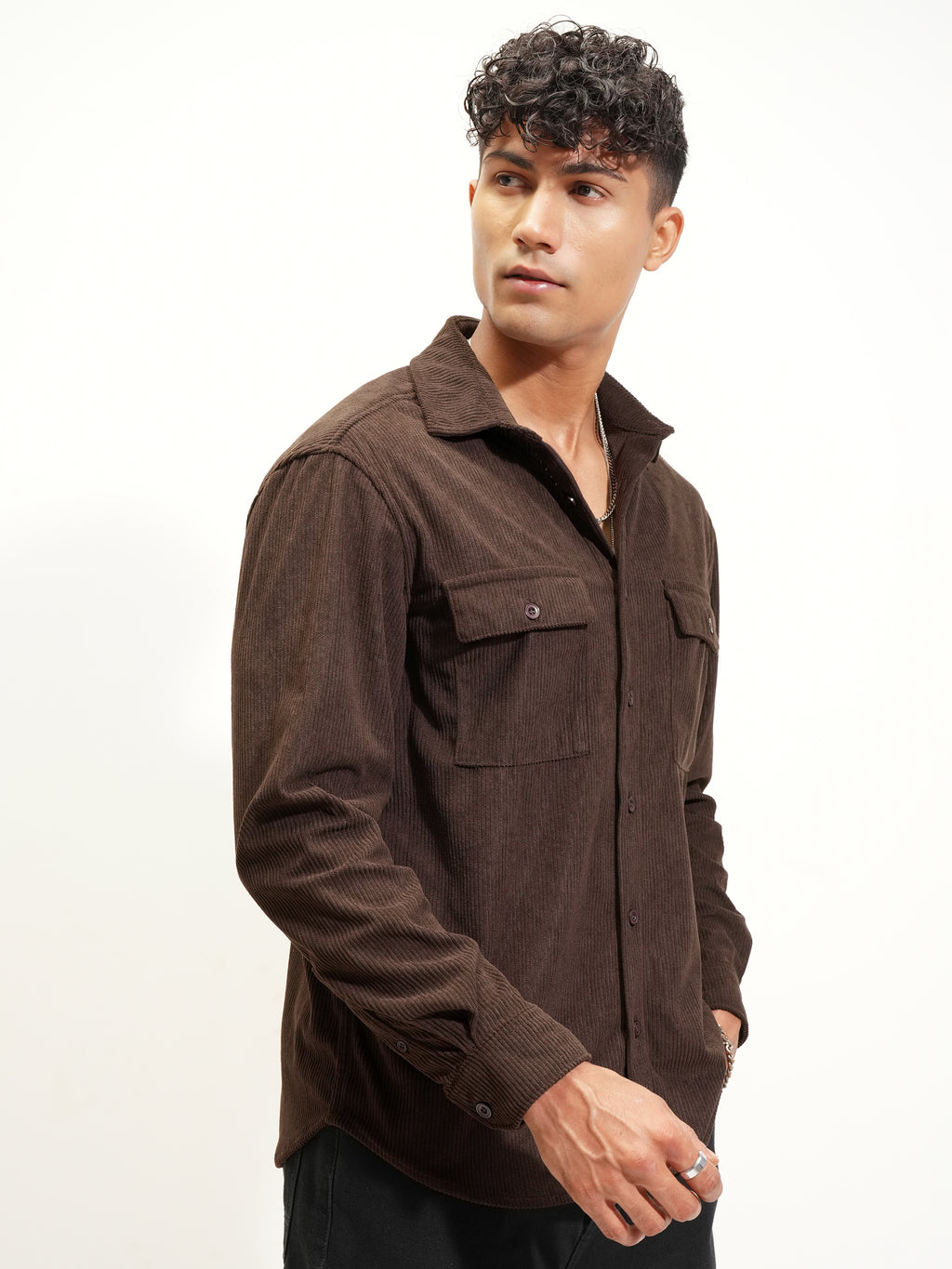 Highlander Men Brown Solid Relaxed Fit Casual Shirt - Brown - Image 6