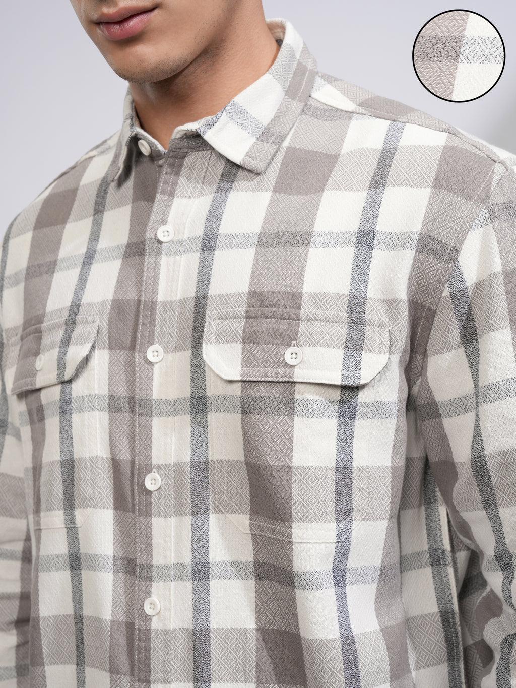 Highlander Men Tan Checked Relaxed Fit Casual Shirt - Tan - Image 5