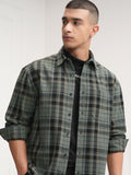 Highlander Men Green Checked Relaxed Fit Casual Shirt - Green - Image 1