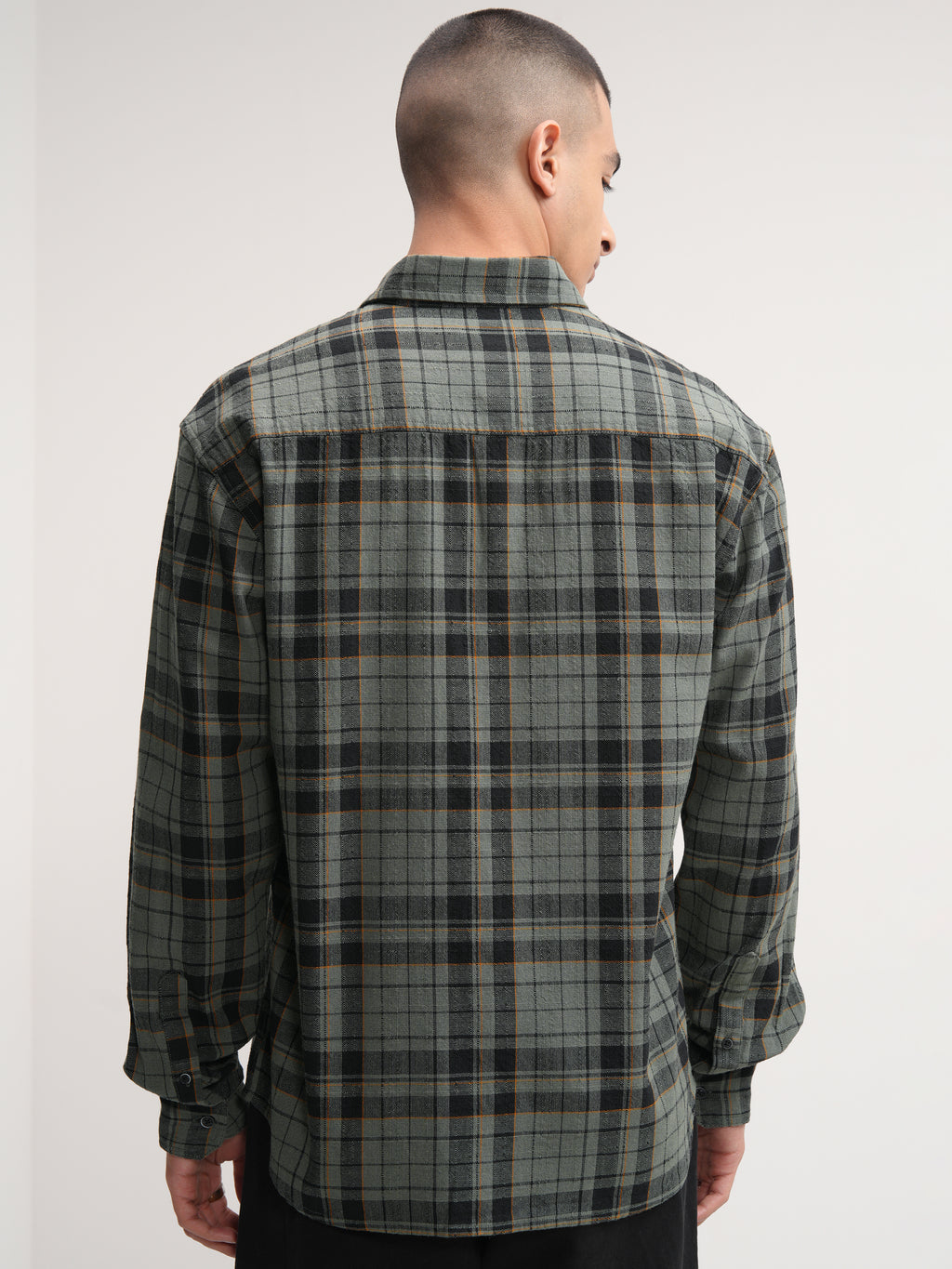 Highlander Men Green Checked Relaxed Fit Casual Shirt - Green - Image 3