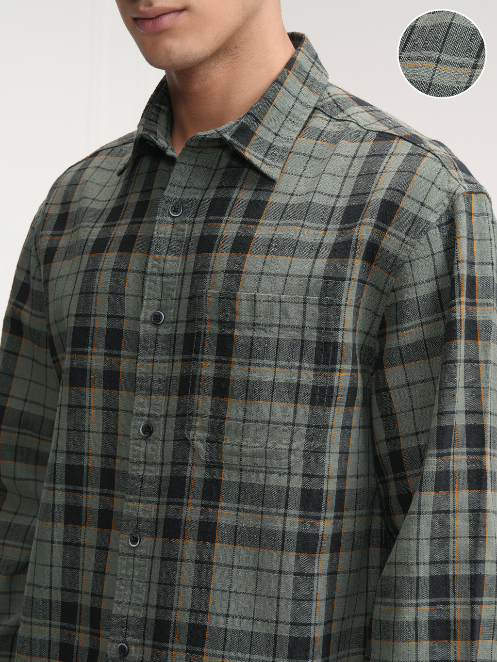 Highlander Men Green Checked Relaxed Fit Casual Shirt - Green - Image 5