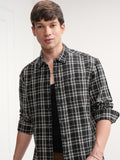 Highlander Men Black Checked Relaxed Fit Casual Shirt - Black - Image 1