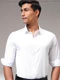 Highlander Men White Solid Slim Fit Casual Shirt - White - Image 1