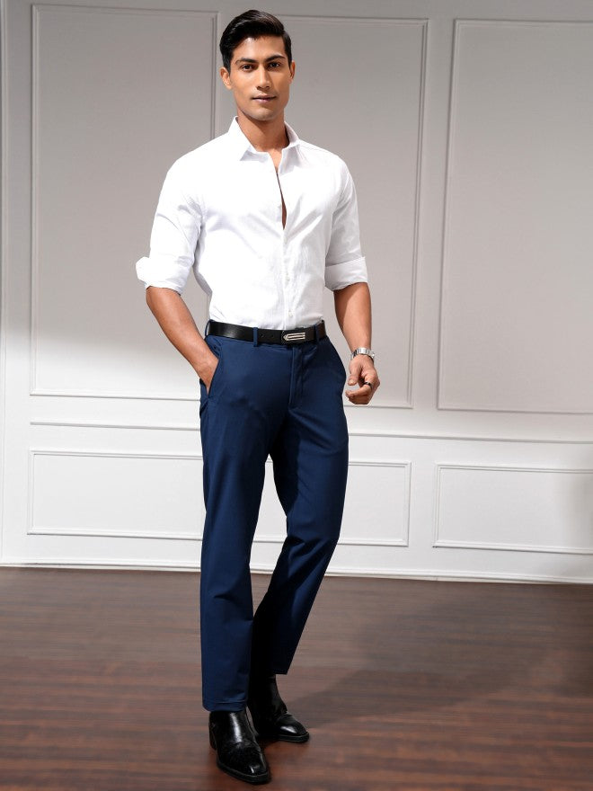 Highlander Men White Solid Slim Fit Casual Shirt - White - Image 2