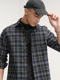 Highlander Men Black Checked Slim Fit Casual Shirt - Black - Image 1
