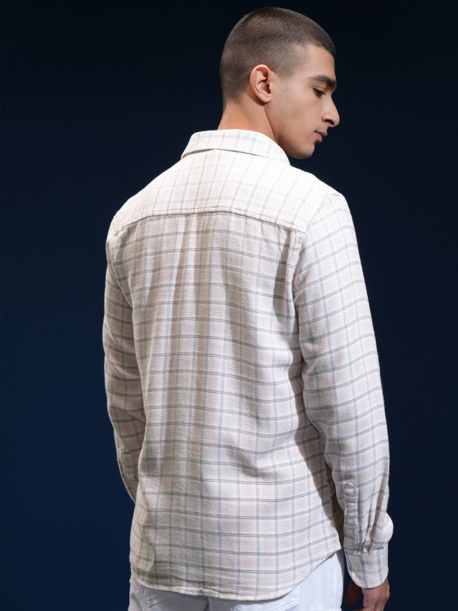 Highlander Men Pink Checked Slim Fit Casual Shirt - Pink - Image 3